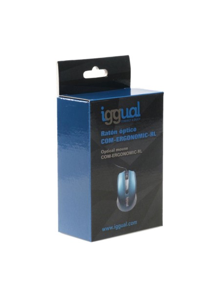 iggual Raton optico COM ERGONOMIC RL 800DPI azul