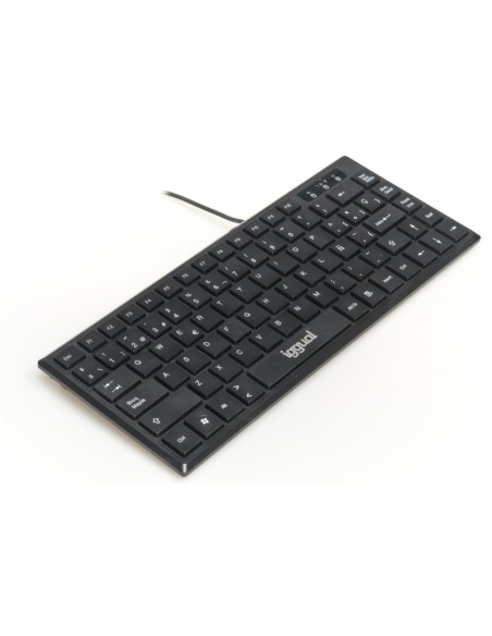 iggual Teclado USB compacto TKL Slim TKL USB negro