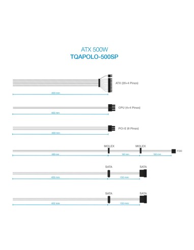 Tooq Fuente Alimentacion TQAPOLO 500SP 500W PFC