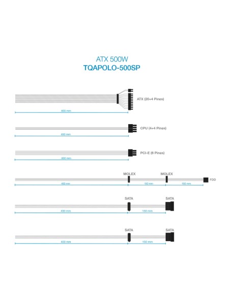 Tooq Fuente Alimentacion TQAPOLO 500SP 500W PFC