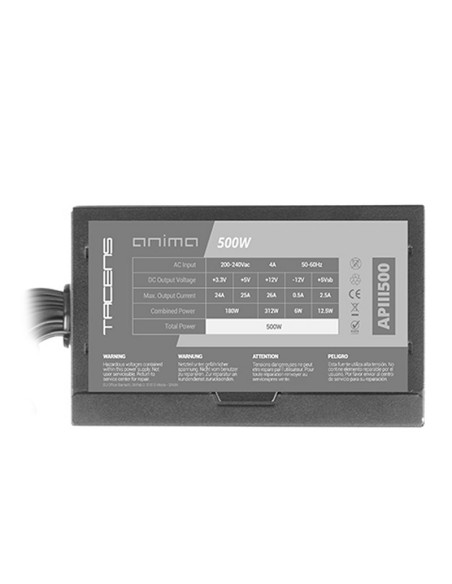 Tacens ANIMA Fuente APIII500 500W PSU 85 EF Black