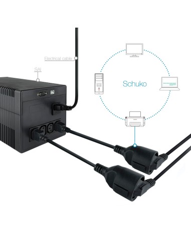 Nanocable Cable Adaptador C14 M a CEE7 H 25cm