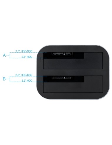 Tooq TQDS 805G Dock Station Doble Bahia HDD Gris