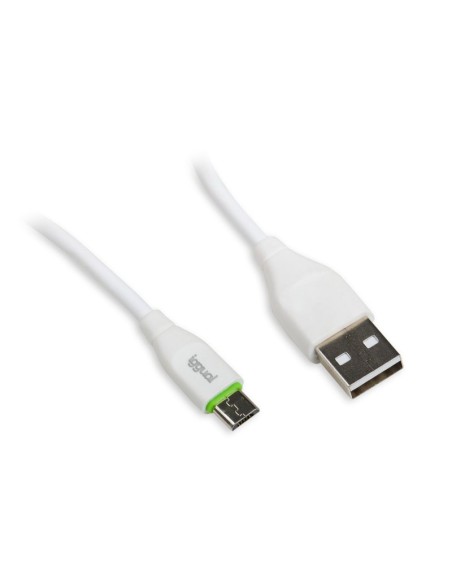 iggual cable USB A micro USB 100 cm blanco