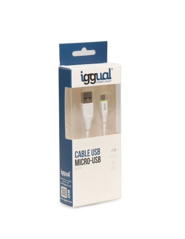 iggual cable USB A micro USB 100 cm blanco