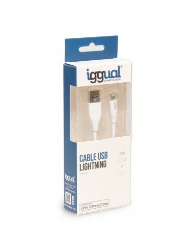 iggual cable USB A Lightning 100 cm blanco