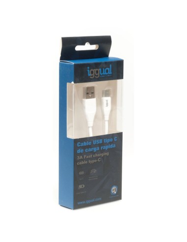 iggual Cable USB A USB C 100 cm blanco Q30 3A