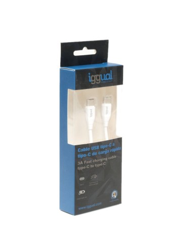 iggual Cable USB C USB C 100 cm blanco Q30 3A