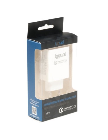 iggual Cargador 1xUSB carga rapida QC30 18W