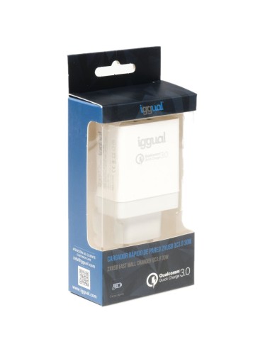 iggual Cargador 2xUSB carga rapida QC30 30W
