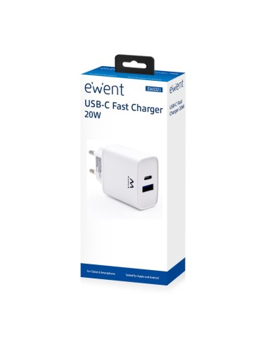 EWENT Cargador rapido Q3 20w Usb C y Usb A