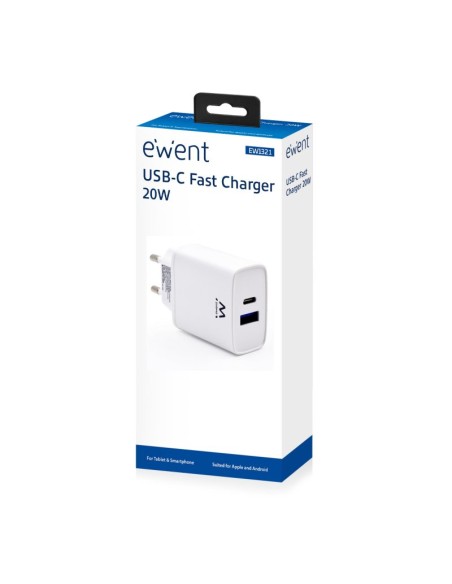 EWENT Cargador rapido Q3 20w Usb C y Usb A