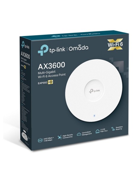 TP Link EAP660HD AP WiFi6 AX3600 Techo Dual 1x25G