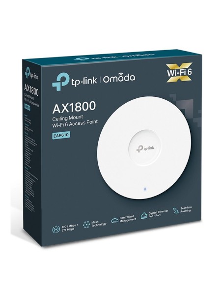 TP Link EAP610 AP WiFi6 AX1800 Techo Dual 1xGbE