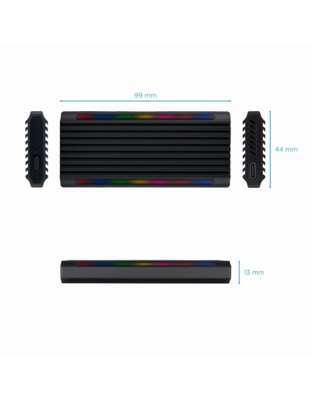 Tooq Caja Externa SSD M2 NGFF NVMe USB C Negro