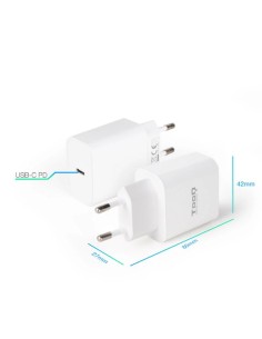 Tooq Cargador pared USB C PD30 20W Blanco 2
