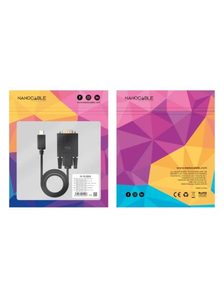 Nanocable Cable Conversor USB C M a VGA M 18 M