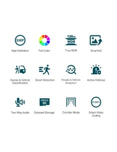 VIGI Camara IP Turret C450 5MP Plastico Full Color 2