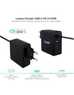 Tooq Cargador portatil conector USB C 65W 2