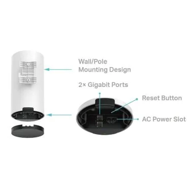 TP-Link Deco X50-Outdoor(1-pack) Sistema Wi-Fi 6 Mesh AX3000 Para Interior/Exterior VELOCIDAD: 574 Mbps a 2,4 GHz + 2402 Mbps a 5 GHz ESPECIFICACIONES: Antenas internas, 2× puertos Gigabit (WAN/LAN c