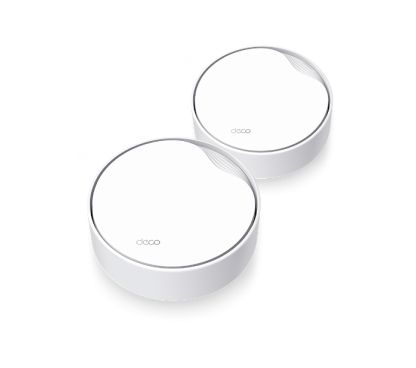 TP-Link DECO X50-POE(2-pack) AX3000 Whole Home Mesh Wi-Fi 6 Unit with PoE SPEED: 574 Mbps at 2.4 GHz + 2402 Mbps at 5 GHz SPEC: 4× Internal Antennas, 1× 2.5 Gigabit Port + 1× Gigabit Port (WAN/LAN aut