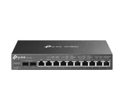 TP-LINK ER7212PC - Router Gigabit VPN MultiWAN, Switch 8x PoE+ 110W 802.3at y Controlador Omada Integrado, 1 GE WAN + 1 GE LAN/WAN port + 8 GE LAN + 2x SFP WAN/LAN