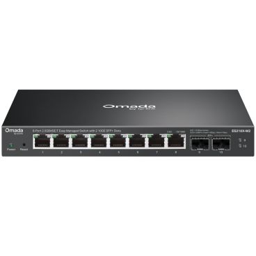 TP-Link ES210X-M2 Omada 8-Port 2.5GBASE-T Multigigabit Easy Managed Switch with 2 10GE SFP+ Slots PORT: 8× 2.5G RJ45 Ports,2× 10G SFP+ Slots SPEC: Desktop Steel Case and Fanless FEATURE: Centralized Management by Omada SDN Control