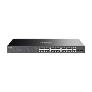 TP-Link ES228GP Omada 28-Port Gigabit Easy Managed Switch with 24-Port PoE+ PORT: 24× Gigabit PoE+ Ports, 2x Gigabit Non-PoE Ports, 2× Gigabit SFP Ports SPEC: 802.3at/af, 250W PoE Power, 1U