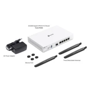 TP-Link Festa FR365 AX3000 Wi-Fi 6 Gigabit VPN Router PORT: 1× Gigabit SFP WAN/LAN Port, 1× Gigabit RJ45 WAN Port, 4× Gigabit WAN/LAN RJ45 Ports, 1× USB 3.0 SPEED: 574Mbps at 2.4 GHz + 2402