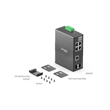 TP-Link IES206G - Switch Industrial Gestionable L2 Omada, 6 Puertos (4 Puertos RJ45 1Gbps + 1 Puerto Combo RJ45/SFP 1Gbps + 1 Puerto SFP 1Gbps), Temperatura de Funcionamiento de -40º a 75º,