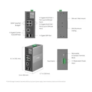 TP-Link IES206GPP Switch 1xG PoE++ 3xG PoE+ 1xSFP