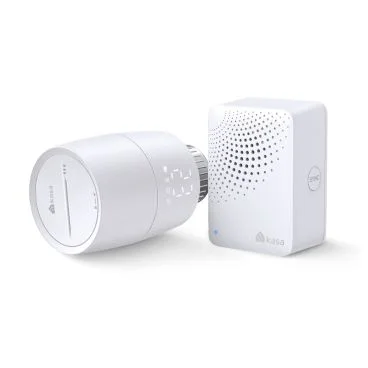 TP-Link KE100 KIT Kasa Smart Thermostatic Radiator Valve Starter Kit SPEC: 1 x KH100 + 1 x KE100, 5-30? temperature control, M30*1.5mm connector, LED Display FEATURE: Kasa IoT hub KH100(EU) included,