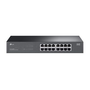 TP-Link LS1016G LiteWave 16-Port Gigabit Switch PORT: 16× Gigabit RJ45 Ports SPEC: 1U 13-inch Rack-mountable Steel Case FEATURE: Plug and Play