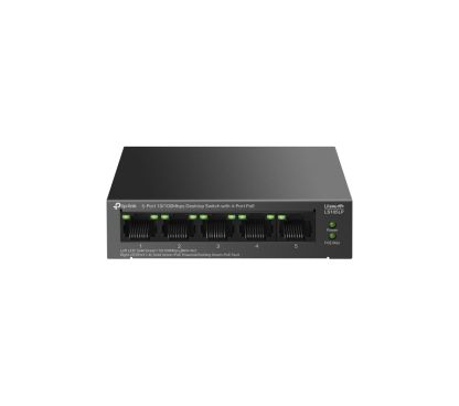 TP-Link LS105LP Switch de sobremesa de 5 puertos 10/100 Mbps con 4 puertos PoE PUERTO: 4× 10/100 Mbps Puertos PoE, 1× 10/100 Mbps Puerto No PoE ESPECIFICACIÓN: 802.3af, 41 W de alimentación PoE, carca