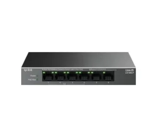 TP-Link LS106LP Switch de sobremesa de 6 puertos 10/100 Mbps con 4 puertos PoE PUERTOS: 4× 10/100 Mbps PoE, 2× 10/100 Mbps no PoE ESPECIFICACIÓN: 802.3af, 41 W de alimentación PoE, carcasa d