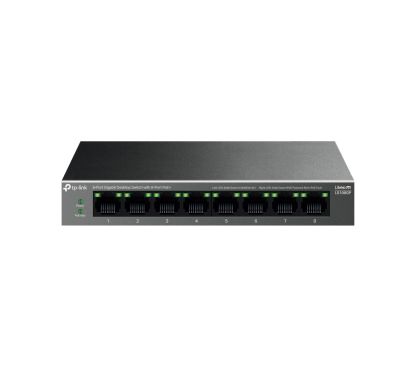 TP-Link LS108GP 8-Port Gigabit Desktop Switch with 8-Port PoE+ PORT: 8× Gigabit PoE+ Ports SPEC: 802.3af/at, 62 W PoE Power, Desktop Steel Case FEATURE: Extend Mode for 250m PoE Transmitting, PoE Aut