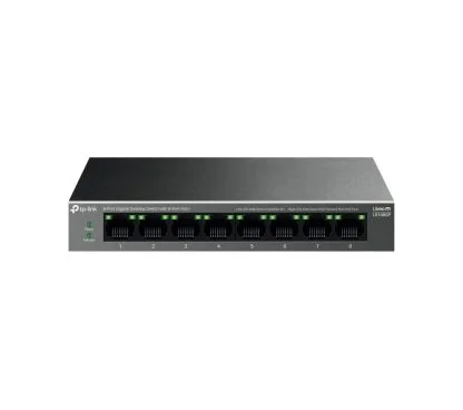 TP-Link LS108GP 8-Port Gigabit Desktop Switch with 8-Port PoE+ PORT: 8× Gigabit PoE+ Ports SPEC: 802.3af/at, 62 W PoE Power, Desktop Steel Case FEATURE: Extend Mode for 250m PoE Transmitting, PoE Aut