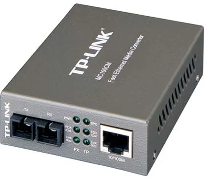 TP-Link MC100CM - Conversor de Medios 10/100G RJ45 a Cable de Fibra con doble Conector SC o viceversa, multimodo hasta 2 Km, 1310nm, montable en chasis opcional