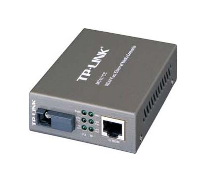 TP-Link MC111CS 10/100M RJ45 to 100M single-mode SC fiber Converter, Full-duplex,Tx:1550nm, Rx:1310nm, up to 20Km, switching pow