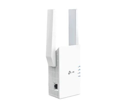 TP-Link RE705X AX3000 Wi-Fi 6 Range ExtenderSPEED: 574 Mbps at 2.4 GHz + 2402 Mbps at 5 GHzSPEC: 2 × External Antennas, 1 × Gi