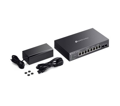 TP-Link SG2210XMP-M2 Omada 8-Port 2.5GBASE-T and 2-Port 10GE SFP+ Smart Switch with 8-Port PoE+ PORT: 8× 2.5G PoE+ Ports, 2× 10G SFP+ Slots SPEC: 802.3at/af, 160 W PoE Power, Desktop & Fanless Steel C