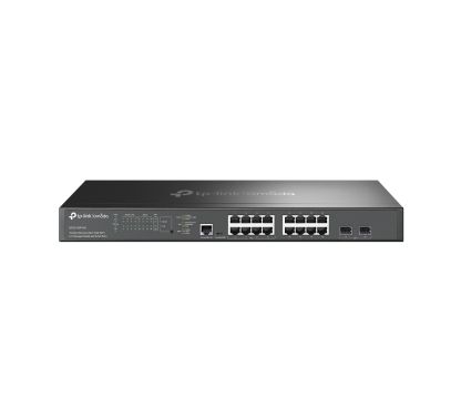 TP-Link SG3218XP-M2 Switch Gestionable L2+ Omada de 16 puertos multigigabit 2,5GBASE-T y 2 puertos 10GE SFP+ con 8 puertos PoE PUERTOS: 8× puertos PoE+ de 2,5G, 8× puertos sin PoE+ de 2,5G, 2× r