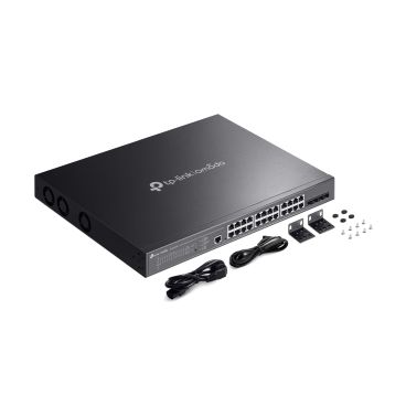 TP-Link SG3428XMPP Switch Omada L2+ de 24 puertos Gigabit y 4 SFP+ a 10G, con 16 PoE+ y 8 PoE++