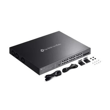 TP-Link SG3428XMPP Switch Omada L2+ de 24 puertos Gigabit y 4 SFP+ a 10G, con 16 PoE+ y 8 PoE++