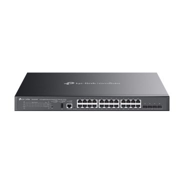 TP-Link SG5428XMPP Omada 24-Port Gigabit Stackable Lite L3 Managed PoE++ Switch with 4 10G Slots PORT: 16× Gigabit PoE+ Ports, 8× Gigabit PoE++ Ports (up to 90 W/port), 4× 10G SFP+ Slots, RJ