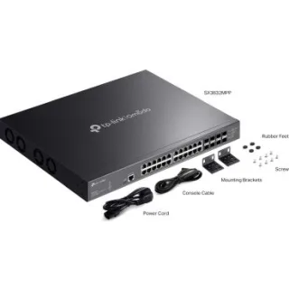 TP-Link SX3832MPP Omada 32-Port multigigabit 10GE L2+ Managed Switch with 24-Port PoE++ PORT: 24× 10G RJ45 PoE++ Ports, 8× 10G SFP+ Slots, RJ45/USB Type C Console Port SPEC: 802.3bt/at/af (u