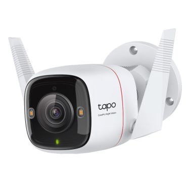 TP-Link Tapo C325WB Cámara Wi-Fi de seguridad para exteriores ESPECIFICACIONES: 2K QHD (2688x1520), F1.0, 2,4 GHz, 2T2R, 2 × antenas externas, 1 × puerto Ethernet CARACTERÍSTICAS: Visión noc