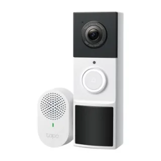 TP-Link Tapo D210 - Videoportero IP WiFi y Timbre Adicional de Interior. Resistente a Intemperie IP65, Visión 165 grados, Foco con Luz, Resolución 2K 3MP, Bateria 6400mAh, Audio Bidirecciona