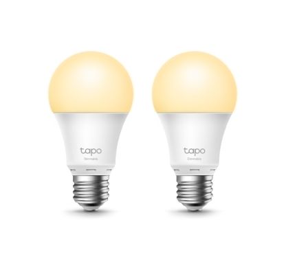TP-Link Tapo L510E(2-pack) Bombilla de luz inteligente regulable, paquete de 2 SPEC: E27, 200-240 V, brillo 806 lm, potencia máx