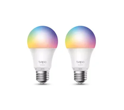 TP-Link Tapo L530E(2-pack) Bombilla de luz Wi-Fi inteligente, multicolor, paquete de 2 SPEC: E27, 220-240 V, brillo 806 lm, pote